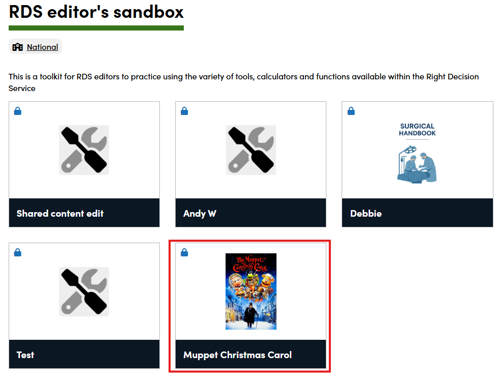 Screenshot of RDS editor's sandbox after used of basic shared content picker