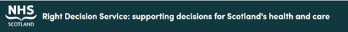 NHS Scotland heading on Right Decision Service website