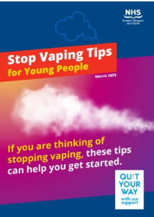 Stop vaping tips for young adults leaflet