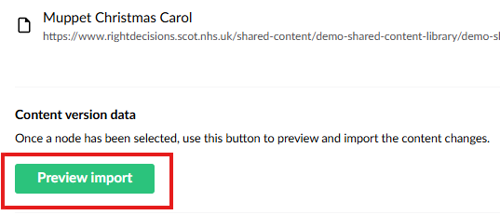 Screenshot showing preview import tab