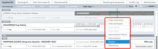 HEPMA Resume drug screen shot