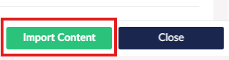 Screenshot showing tab you would select to import content from the shared content area