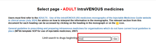 Screenshot of Search meds 1