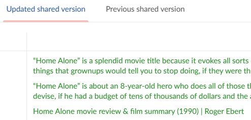 Screenshot showing new content that can be imported from shared content area