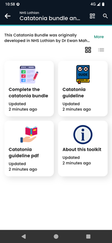 Screenshot of mobile app without extra tile