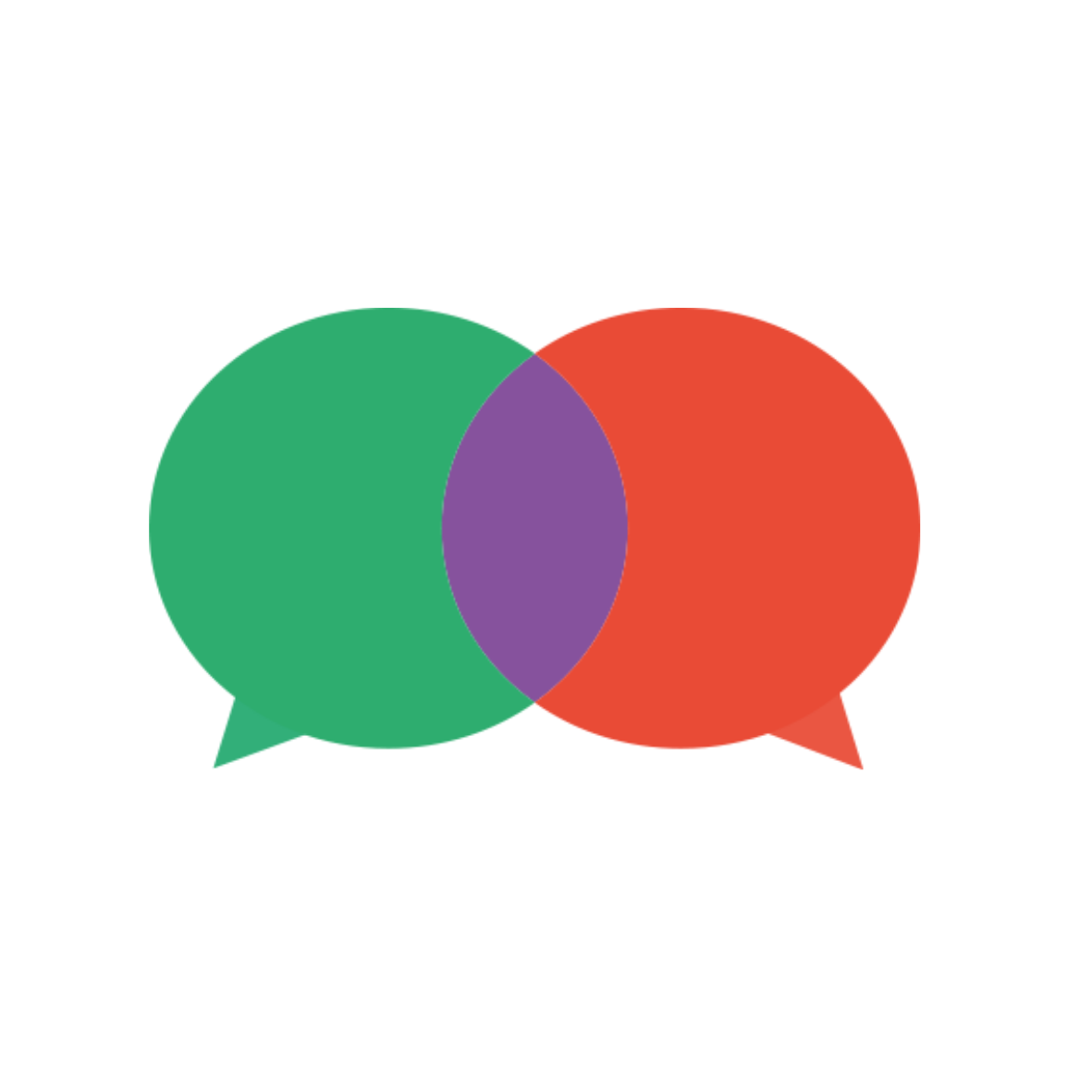 icon - two speech bubbles intersecting