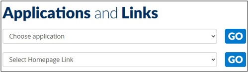 Screenshot of bottom of intranet homepage